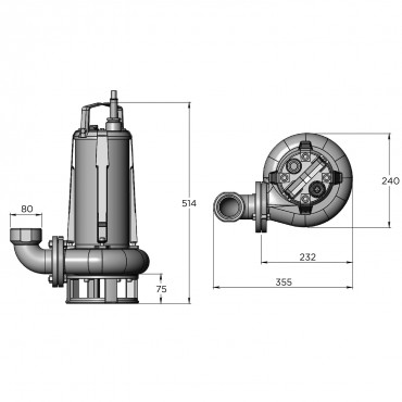 bomba submersivel sanipump sld dimensoes