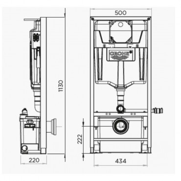 SANIWALL PRO UP - DIMENSÕES